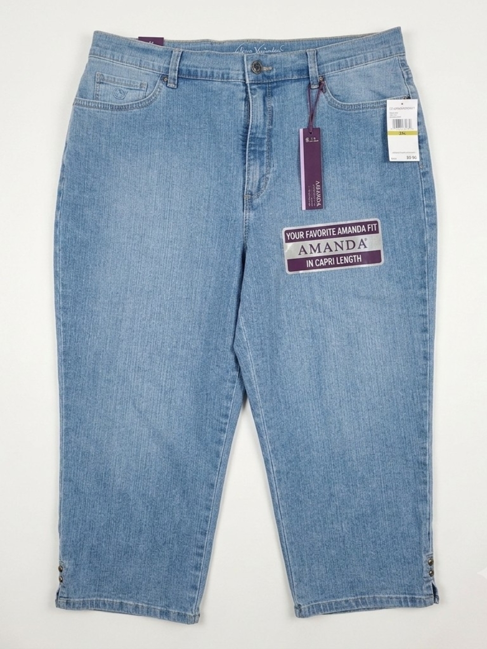 Gloria Vanderbilt Light Blue Amanda Capri Jeans Women's 14 NWT#198